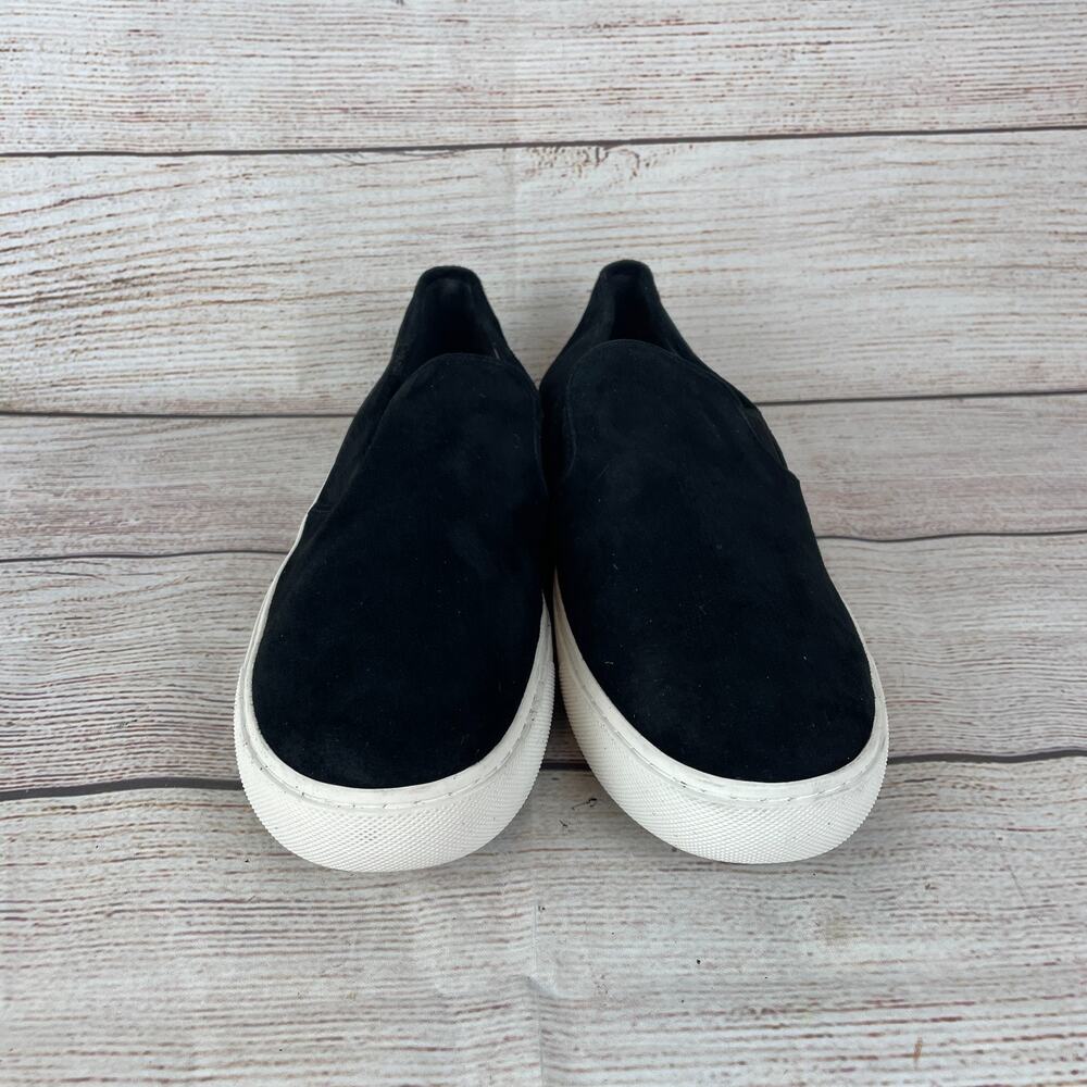 Tory Burch Jesse Slip On Womens Sz 11M Sneakers Black Suede Gold Logo - Picture 3 of 10